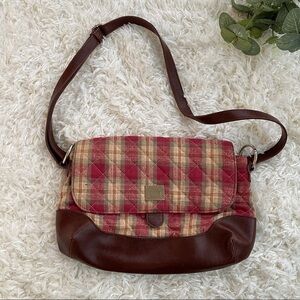 Longaberger homestead red plaid shoulder bag